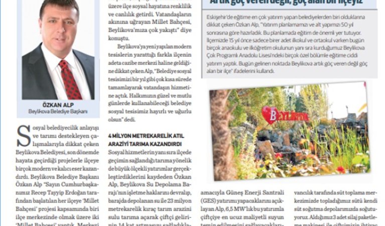 Beylikova'ya Modern ve Kalıcı Eserler Kazandırıyoruz.