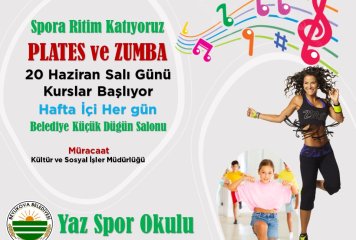 Beylikova Kaymakamlığı ve Beylikova Belediyesi Katkıları İle Pilates ve Zumba Kursları 20 Haziran Salı Günü Başlıyor.