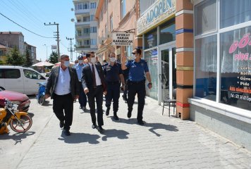 Beylikova'da maske ve sosyal mesafe denetimi yapıldı
